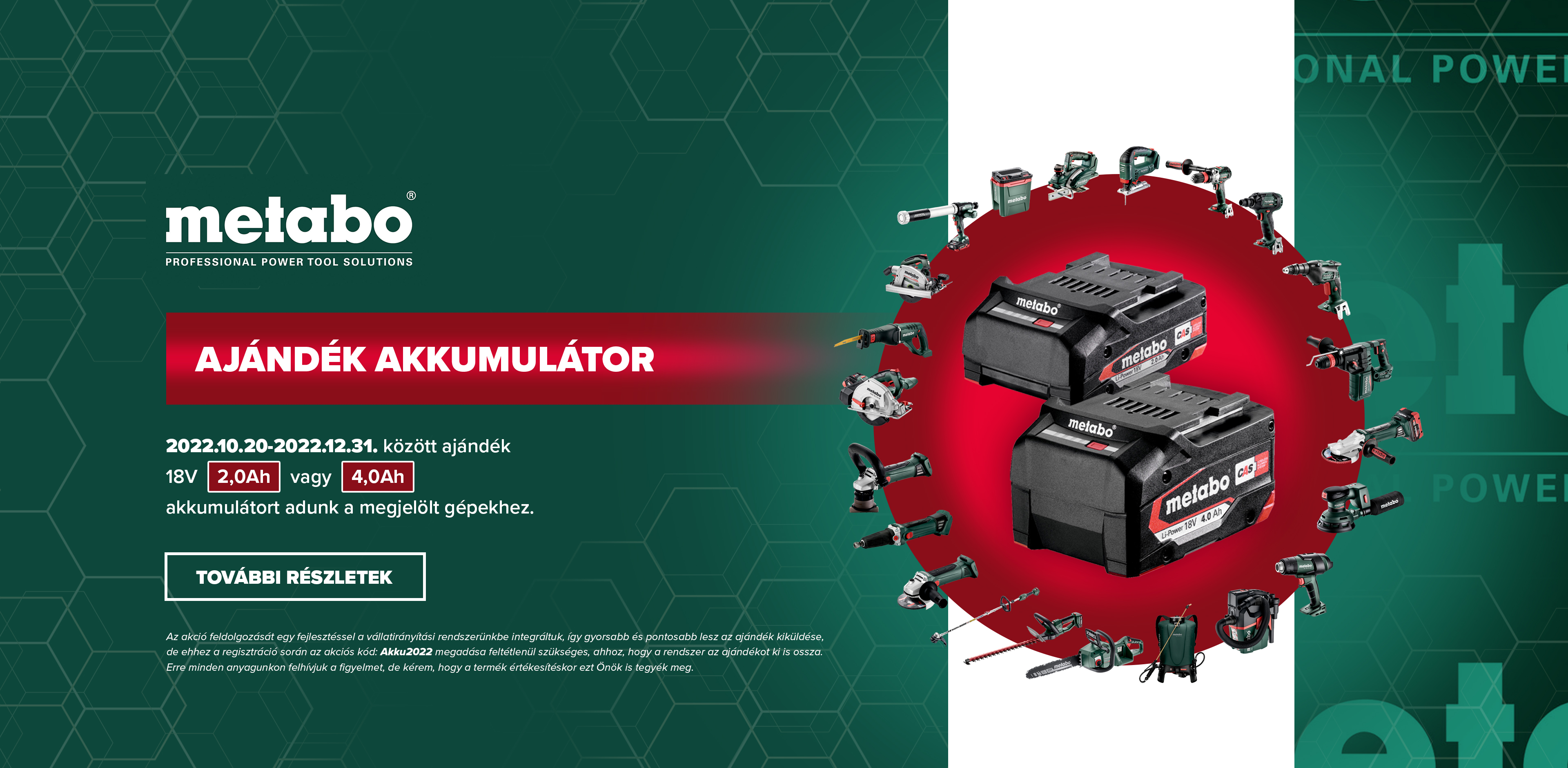 Metabo ajándék akkumulátor - Megatool